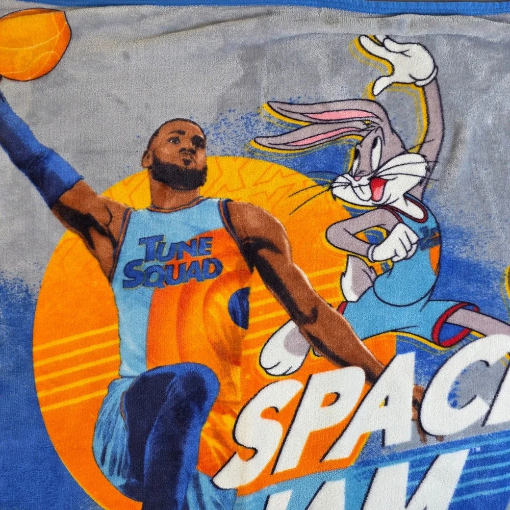 Space Jam A New Legacy LeBron James Bugs Bunny Tune Squad Fleece Throw Blanket
